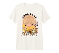 Gráfico Retro de Mariposa de Girasol Good Daze Ahead Camiseta Premium