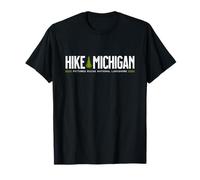 Gráfico retro de Michigan Pictured Rocks Lakeshore Hike Tree Camiseta