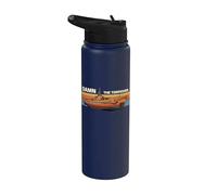 Gráfico retro de puesta de sol de Gato Class Submarine Damn the Torpedoes Stainless Steel Insulated Water Bottle