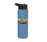 Gráfico retro de puesta de sol de Gato Class Submarine Damn the Torpedoes Stainless Steel Insulated Water Bottle