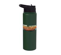 Gráfico retro de puesta de sol de Gato Class Submarine Damn the Torpedoes Stainless Steel Insulated Water Bottle