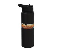 Gráfico retro de puesta de sol de Gato Class Submarine Damn the Torpedoes Stainless Steel Insulated Water Bottle