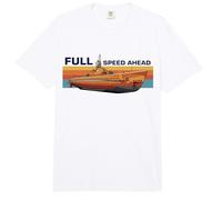 Gráfico Retro de Puesta de Sol Gato Class Submarine a Toda Velocidad Comfort Colors Adult Heavyweight T-Shirt