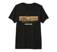 Gráfico Retro de Puesta de Sol sin Mangas M1 Abrams Camiseta Premium