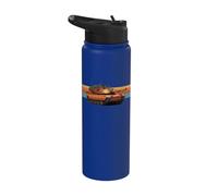 Gráfico retro de puesta de sol sin mangas M1 Abrams Stainless Steel Insulated Water Bottle