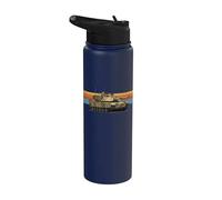 Gráfico retro de puesta de sol sin mangas M1 Abrams Stainless Steel Insulated Water Bottle