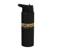 Gráfico retro de puesta de sol sin mangas M1 Abrams Stainless Steel Insulated Water Bottle