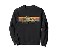 Gráfico Retro de Puesta de Sol sin Mangas M1 Abrams Sudadera