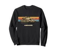 Gráfico Retro de Puesta de Sol sin Mangas M1 Abrams Sudadera