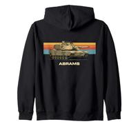 Gráfico Retro de Puesta de Sol sin Mangas M1 Abrams Sudadera con Capucha