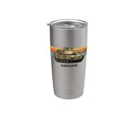 Gráfico retro de puesta de sol sin mangas M1 Abrams Vaso térmico de acero inoxidable de doble pared