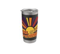 Gráfico retro de Rise Shine Fight the Patriarchy Sunburst Vaso térmico de acero inoxidable de doble pared