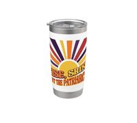 Gráfico retro de Rise Shine Fight the Patriarchy Sunburst Vaso térmico de acero inoxidable de doble pared