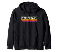 Gráfico Retro de Rye Beach New Hampshire - Rye Beach NH Sudadera con Capucha