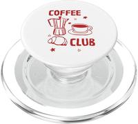 Gráfico Retro del Croissant del café del Club del café para el Amante PopSockets PopGrip para MagSafe