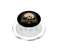 Gráfico Retro Sunburst del Parque Nacional Mount Rainer Washington PopSockets PopGrip para MagSafe