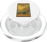 Gráfico retro vintage de Brighton City, sur de Inglaterra y Londres PopSockets PopGrip para MagSafe