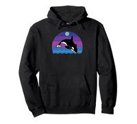 Gráfico Retro Vintage de orcas observadoras de Ballenas Sudadera con Capucha
