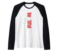 Gráfico rojo Be-You-tiful rojo Camiseta Manga Raglan