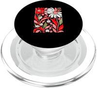 Gráfico rojo de flores silvestres rojas PopSockets PopGrip para MagSafe
