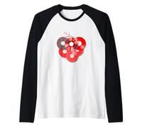 Gráfico rojo de Red For The Record V2 Camiseta Manga Raglan