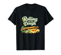 Gráfico Rolling with The Dough Pizza Baking Money Camiseta