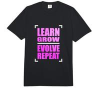 Gráfico Rosa de Learn Grow Evolve Repeat en Color Rosa Comfort Colors Adult Heavyweight T-Shirt