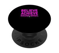 Gráfico rosa de Pink Believe Succeed Repeat PopSockets PopGrip Adhesivo