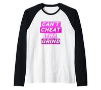 Gráfico rosa de Pink Can't Cheat The Grind Camiseta Manga Raglan