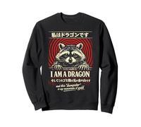 Gráfico sarcástico de Humor Oscuro Vintage Mapache I'm A Dragon Sudadera