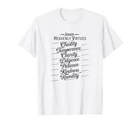 Gráfico Siete Virtudes Cristianas - Fe Esperanza Caridad Camiseta