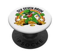 Gráfico Six Seven Bruh Dabbing Leprechaun. PopSockets PopGrip Adhesivo