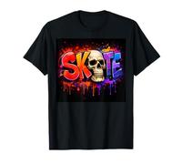Gráfico Skate Skate Skull Graffiti Street Art Splatter Camiseta