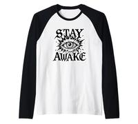 Gráfico Stay Awake Gothic Eye Lightning Camiseta Manga Raglan