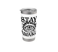 Gráfico Stay Awake Gothic Eye Lightning Vaso térmico de acero inoxidable de doble pared