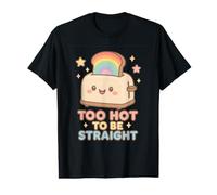 Gráfico Too Hot to Be Straight Kawaii Rainbow Toaster Pride Camiseta gráfica económica