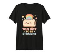 Gráfico Too Hot to Be Straight Kawaii Rainbow Toaster Pride Camiseta Premium
