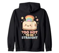 Gráfico Too Hot to Be Straight Kawaii Rainbow Toaster Pride Sudadera con Capucha