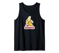 Gráfico Tropical Amarillo Divertido Amante de la Fruta I Love Bananas Camiseta sin Mangas