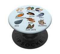 Gráfico Variado de mejillones Ocean Foodie Design para Amantes de los mariscos PopSockets PopGrip Adhesivo