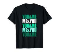 Gráfico Verde Azulado Claro Aqua Color You&Me&You&Me Teal Aqua Camiseta