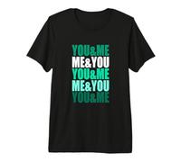 Gráfico Verde Azulado Claro Aqua Color You&Me&You&Me Teal Aqua Camiseta Premium