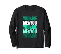 Gráfico Verde Azulado Claro Aqua Color You&Me&You&Me Teal Aqua Manga Larga