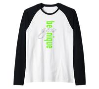 Gráfico Verde Be-You-Nique Green Camiseta Manga Raglan