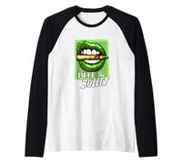 Gráfico Verde Bite The Bullet Verde Camiseta Manga Raglan