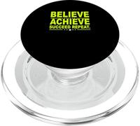 Gráfico verde Green Believe Succeed Repeat PopSockets PopGrip para MagSafe