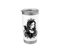 Gráfico victoriano de dibujos animados oscuros de Gothic Princess Raven Vaso térmico de acero inoxidable de doble pared
