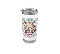 Gráfico vintage bohemio Go Get Em Tiger Vaso térmico de acero inoxidable de doble pared