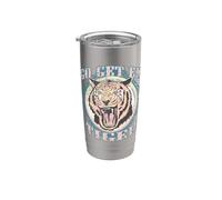 Gráfico vintage bohemio Go Get Em Tiger Vaso térmico de acero inoxidable de doble pared
