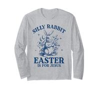 Gráfico Vintage con Humor Retro de Silly Rabbit Easter is for Jesus Manga Larga